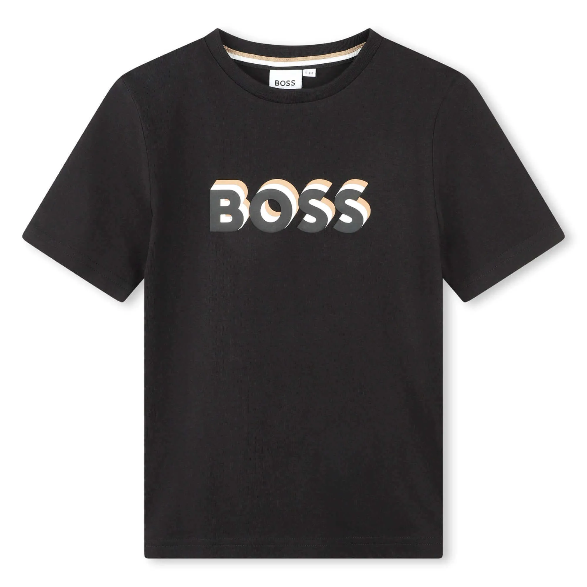 T-shirt pour garçons noir à logo imprimé mixte