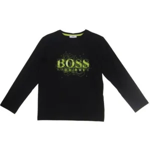 T-shirt à manches longues pour garçons avec logo néon noir