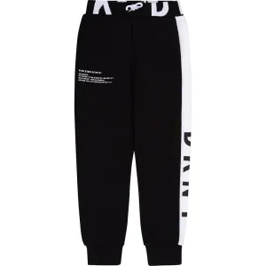 Pantalons de jogging noirs pour garçons avec logo latéral