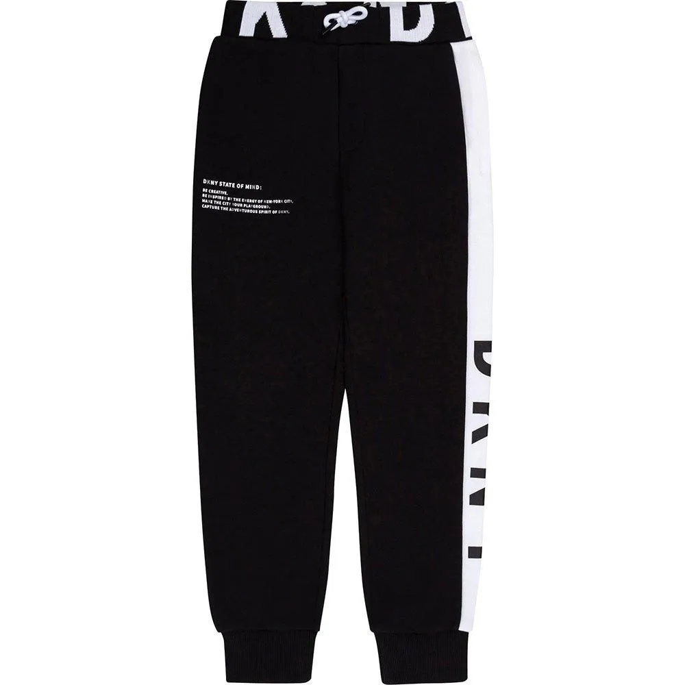 Pantalons de jogging noirs pour garçons avec logo latéral