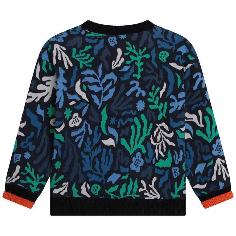 Sweat-shirt à imprimé algues bleu pour garçons