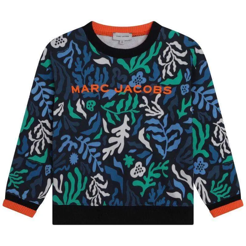Sweat-shirt à imprimé algues bleu pour garçons