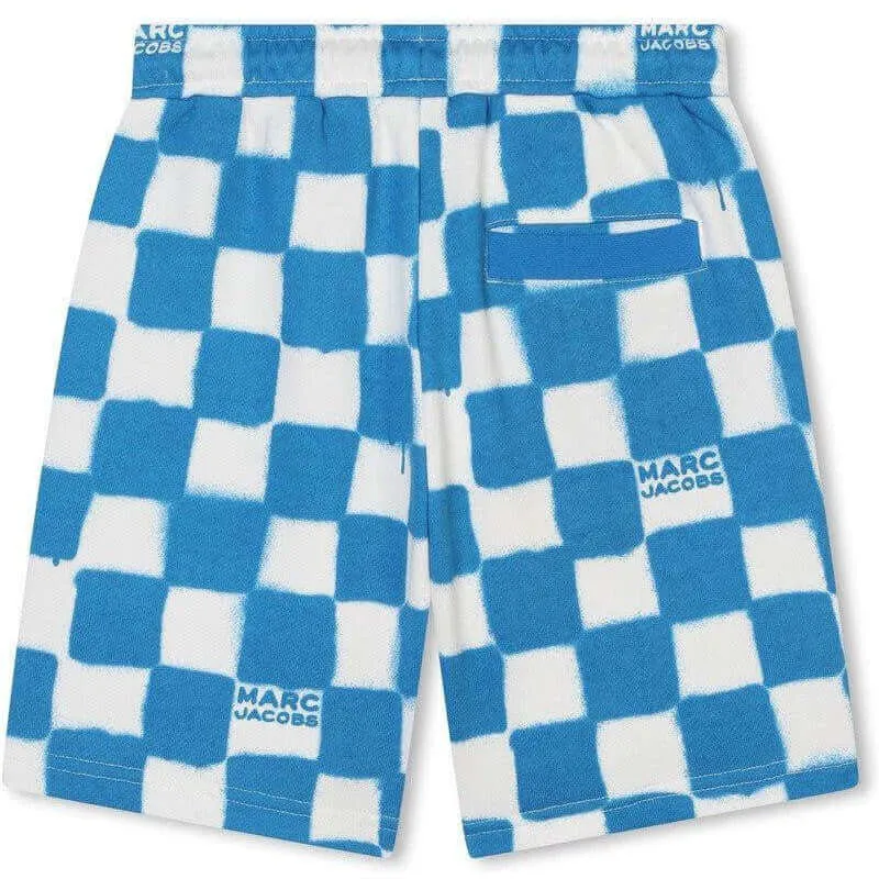 Shorts à carreaux bleu et blanc pour garçons