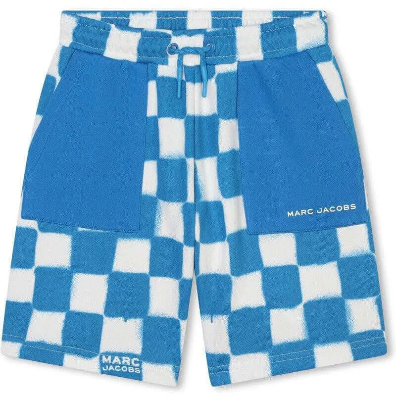 Shorts à carreaux bleu et blanc pour garçons