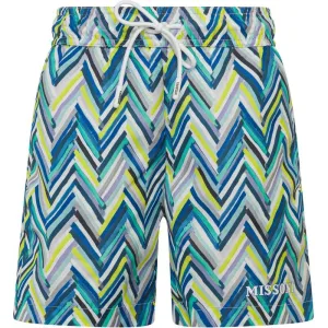 Short de bain pour garçons à zigzag bleu et jaune