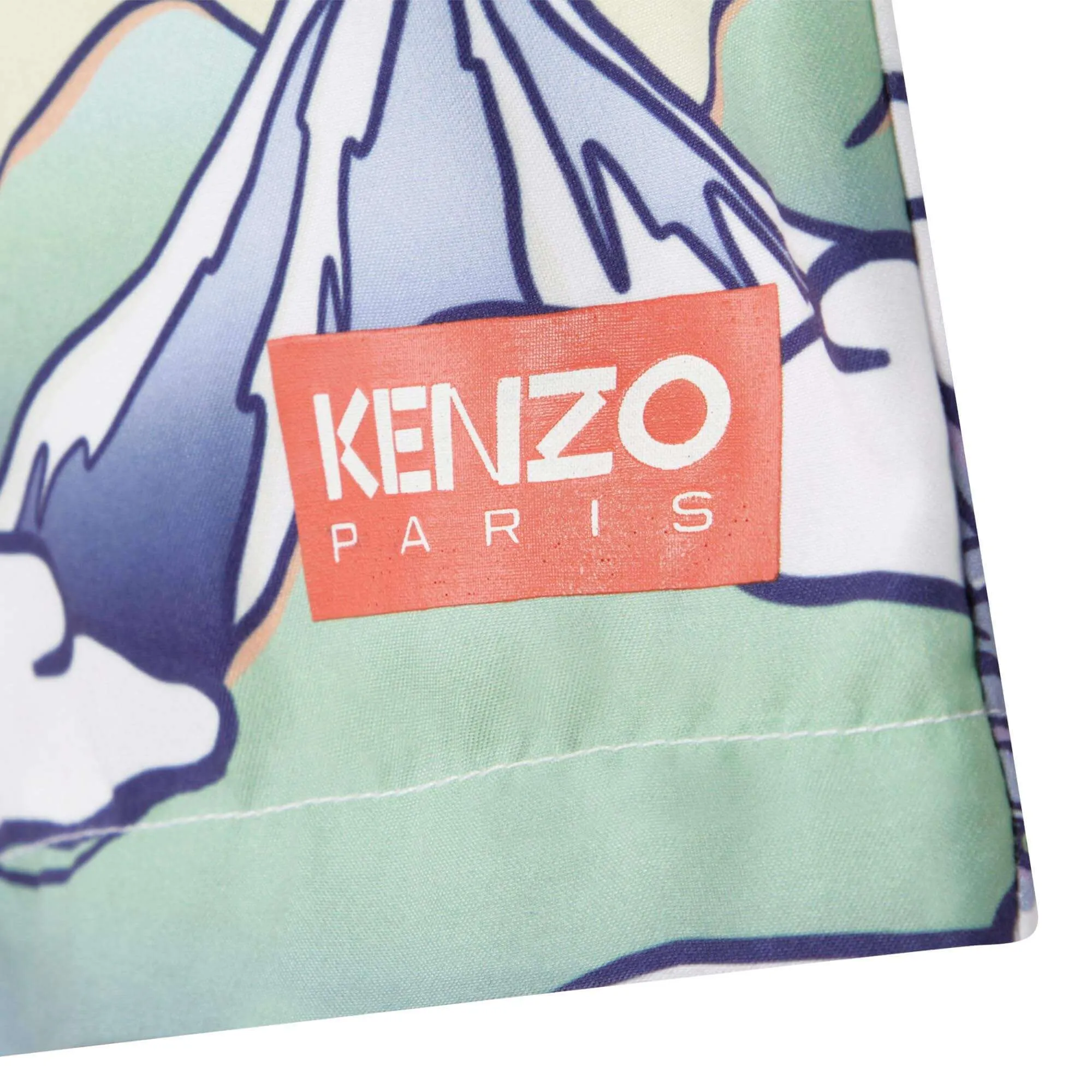 Short de bain pour garçons avec logo tigre bleu et blanc