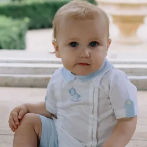 Ensemble de shorts imprimés cheval en coton bleu pour garçons