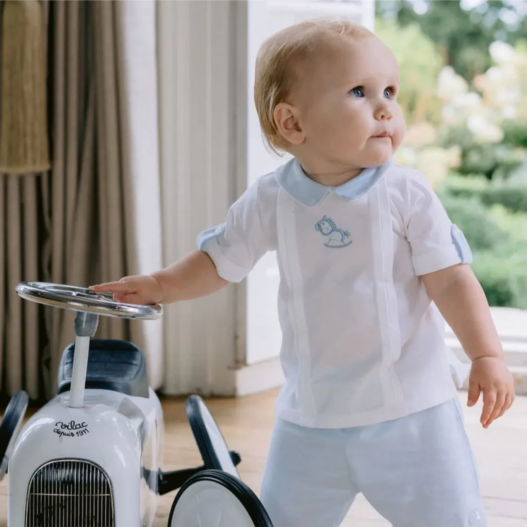 Ensemble de shorts imprimés cheval en coton bleu pour garçons