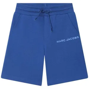 Short en coton bleu avec logo pour garçons