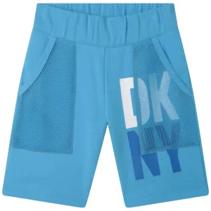 Shorts en coton bleu avec logo pour garçons