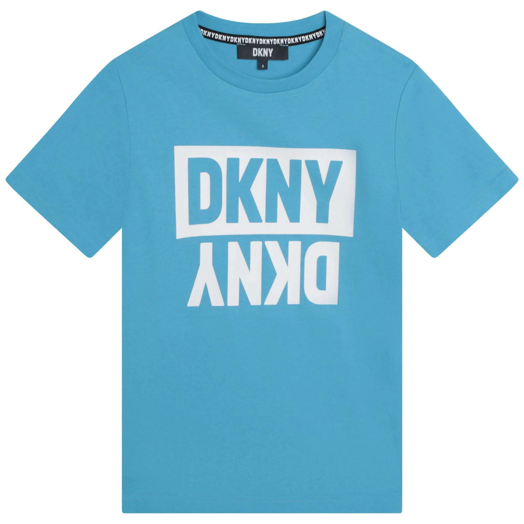 T-shirt en coton bleu pour garçons avec logo