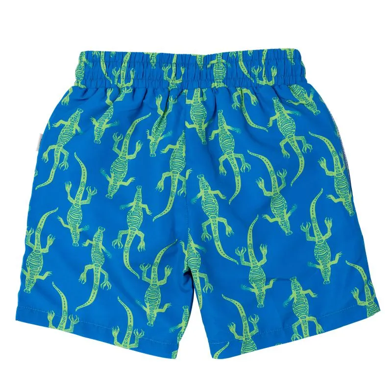 Short de bain bleu crocodile pour garçons