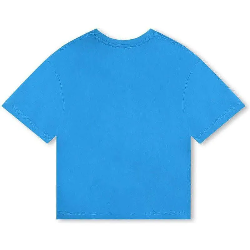 T-shirt à manches courtes avec logo graffiti bleu pour garçons