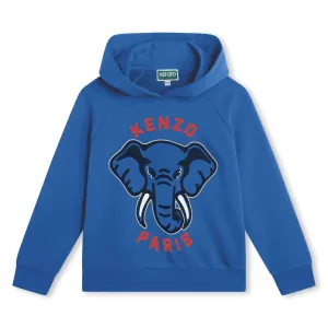 Pull à capuche bleu pour garçons Kenzo Paris Éléphant