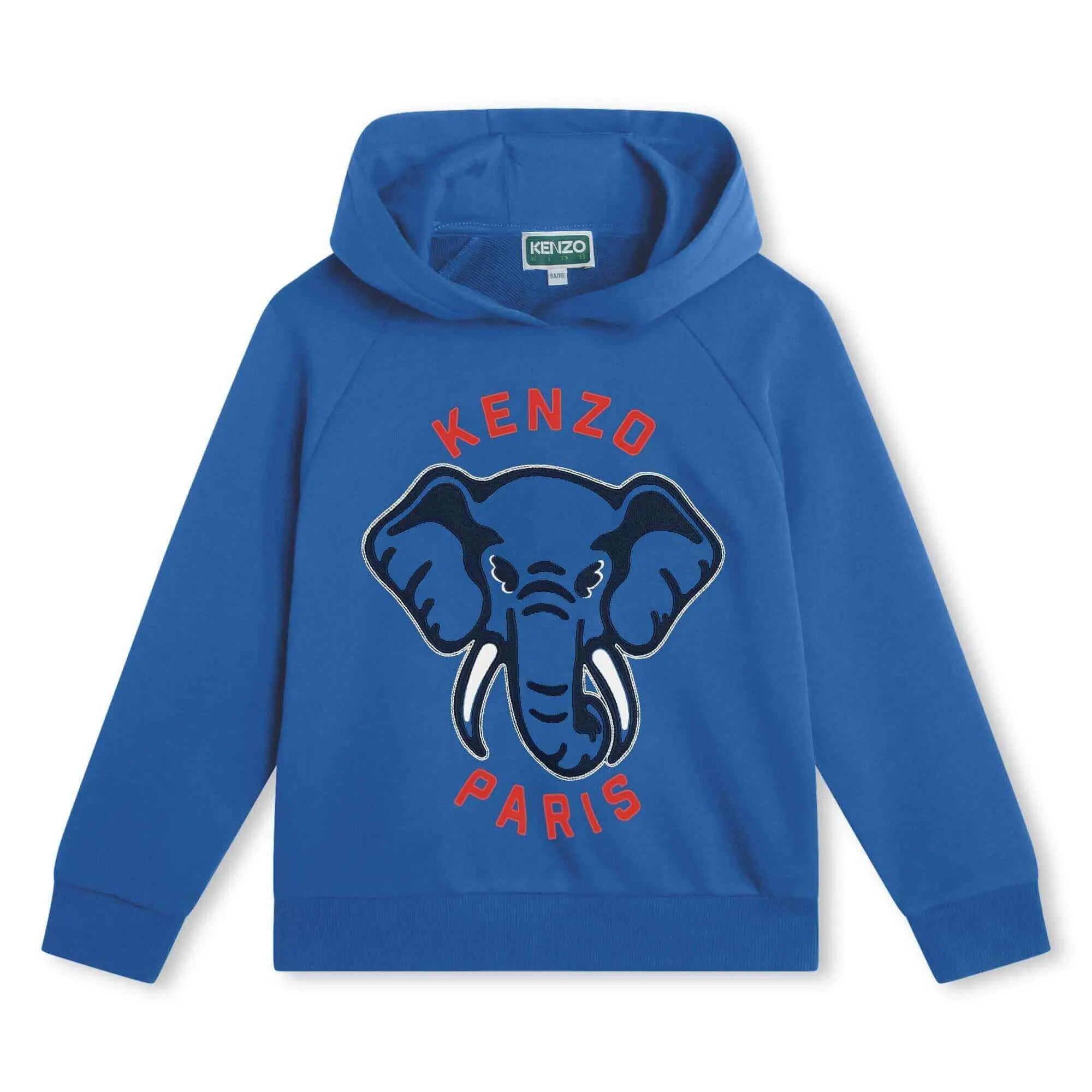 Pull à capuche bleu pour garçons Kenzo Paris Éléphant