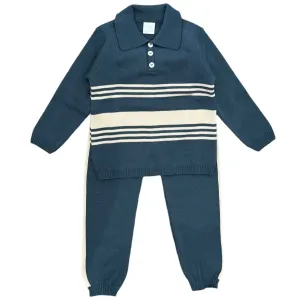 Ensemble en maille bleu pour garçons