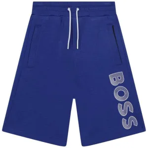 Short Bleu avec Logo Imprimé pour Garçons