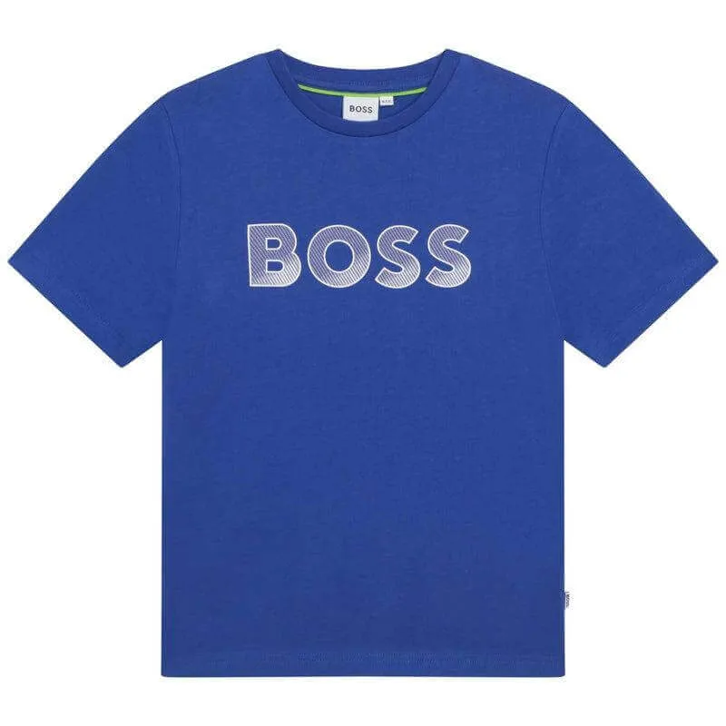 T-shirt à manches courtes avec logo bleu pour garçons