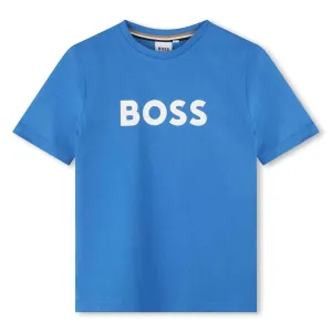 T-shirt à manches courtes avec logo bleu pour garçons
