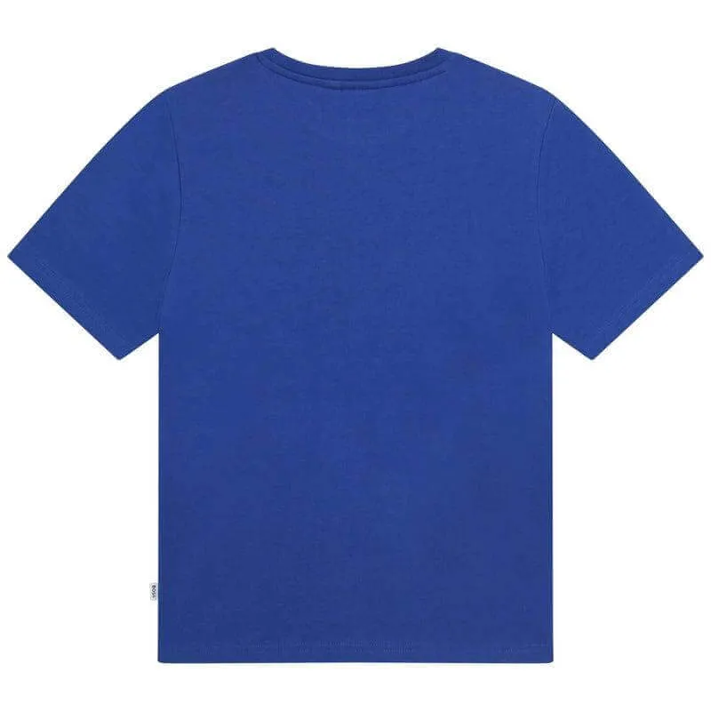 T-shirt à manches courtes avec logo bleu pour garçons