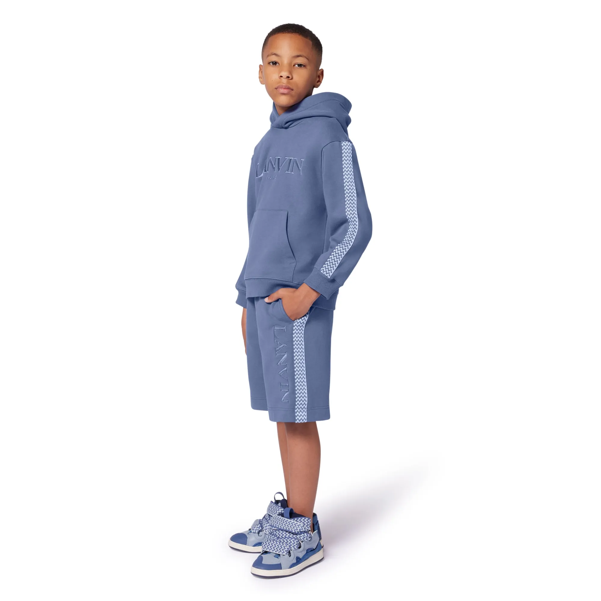 Short Bleu Logo Garçon