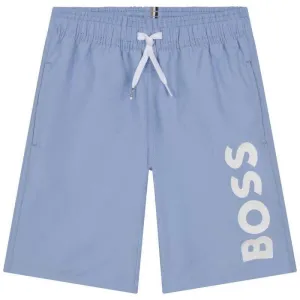 Short de bain bleu avec logo pour garçons