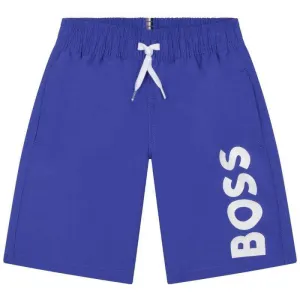 Short de bain bleu avec logo pour garçons