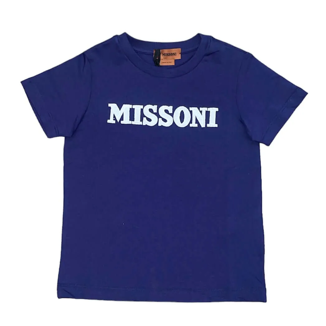 T-shirt pour garçons avec logo bleu