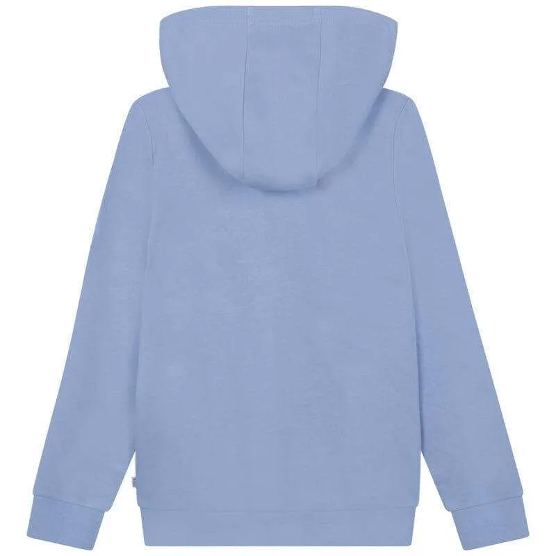 Pull à capuche zip bleu pour garçons avec logo