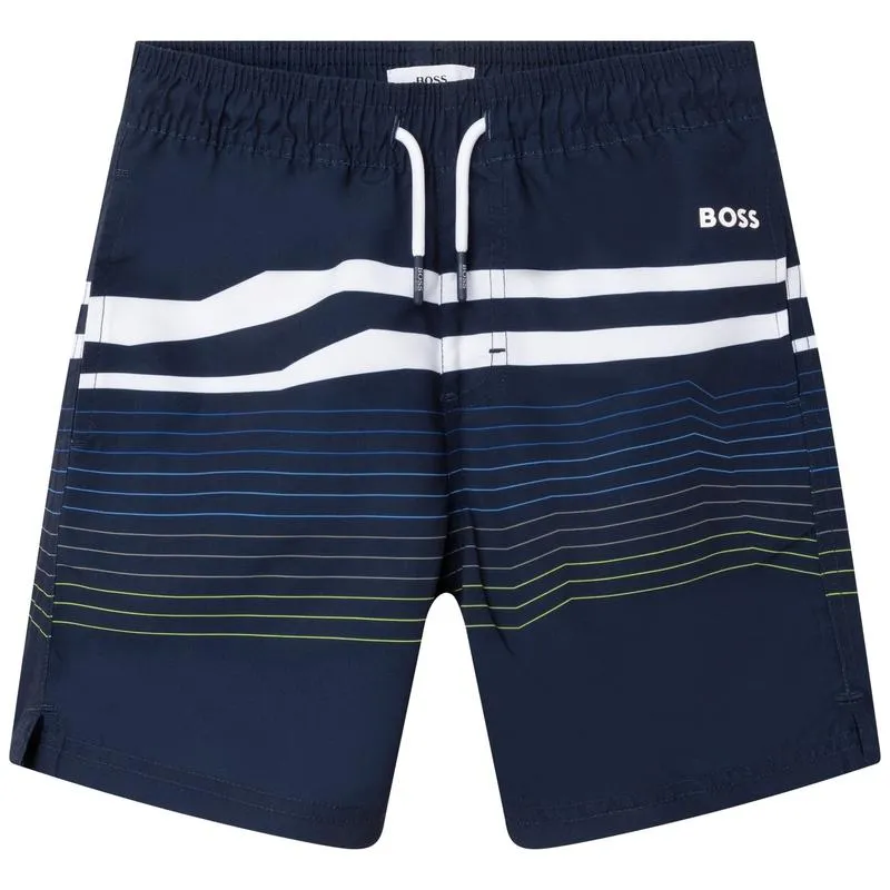 Short de bain rayé bleu pour garçons