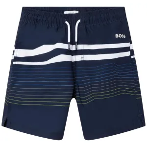 Short de bain rayé bleu pour garçons
