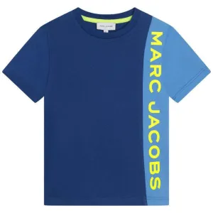 T-shirt à logo vertical bleu pour garçons