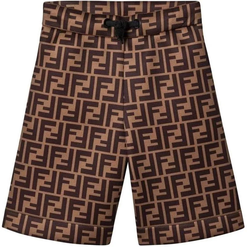 Short garçon marron avec logo 'FF'