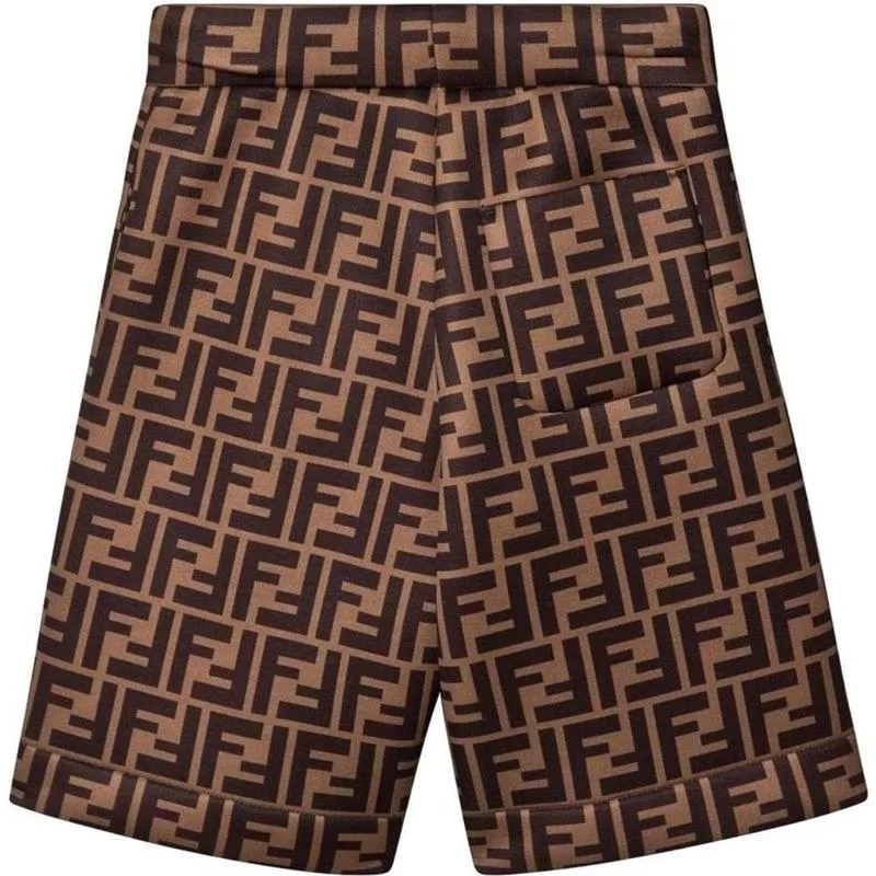 Short garçon marron avec logo 'FF'