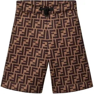 Short garçon marron avec logo 'FF'