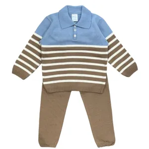 Ensemble en maille marron pour garçons