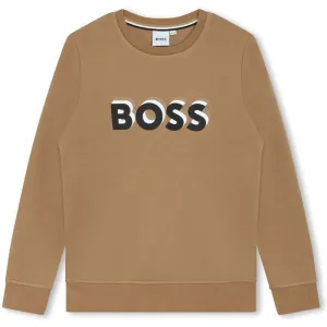 Sweat-shirt à logo marron pour garçons