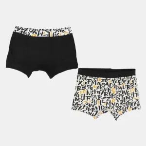 Boxers en Coton pour Garçons – Gris & Bleu Marine (Lot de 2)