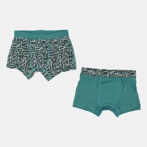 Boxers en Coton pour Garçons – Vert (Lot de 2)
