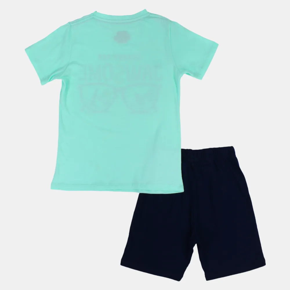 Pyjama en coton pour garçons – Aqua