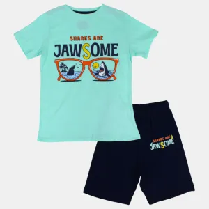 Pyjama en coton pour garçons – Aqua