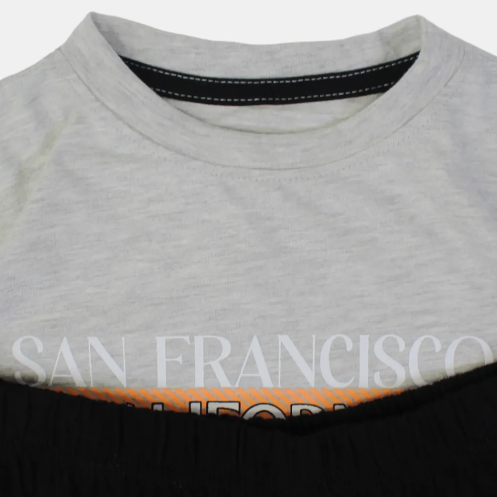 Pyjama en Coton pour Garçons – Gris avec Imprimé Ludique