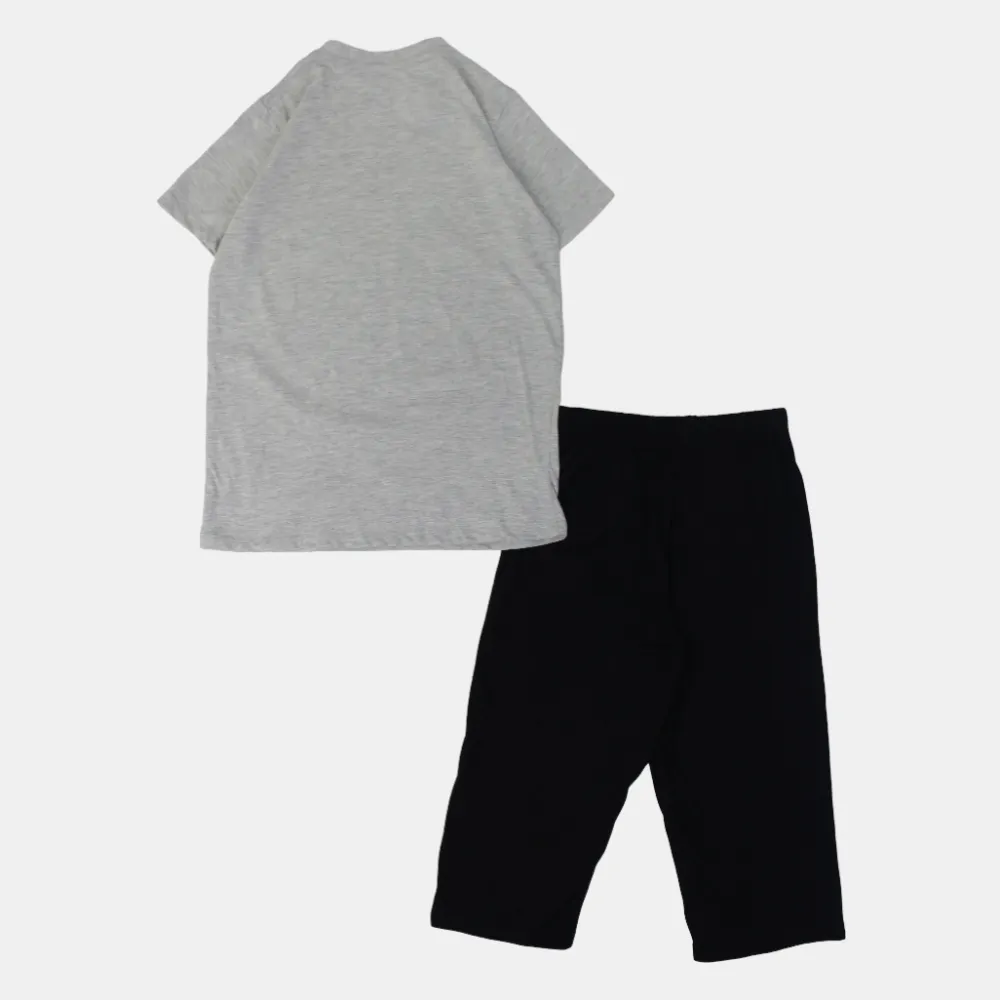 Pyjama en Coton pour Garçons – Gris avec Imprimé Ludique