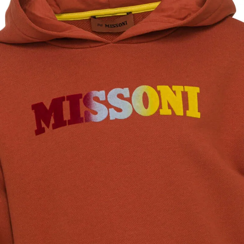 Pull à capuche en coton pour garçons avec logo rouille
