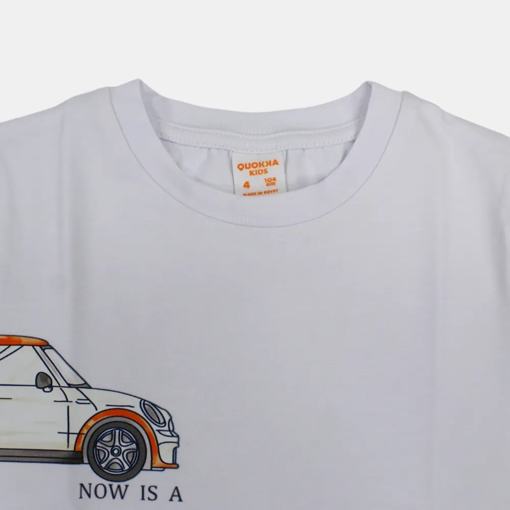 T-shirt en coton à manches courtes pour garçons avec motif de voitures