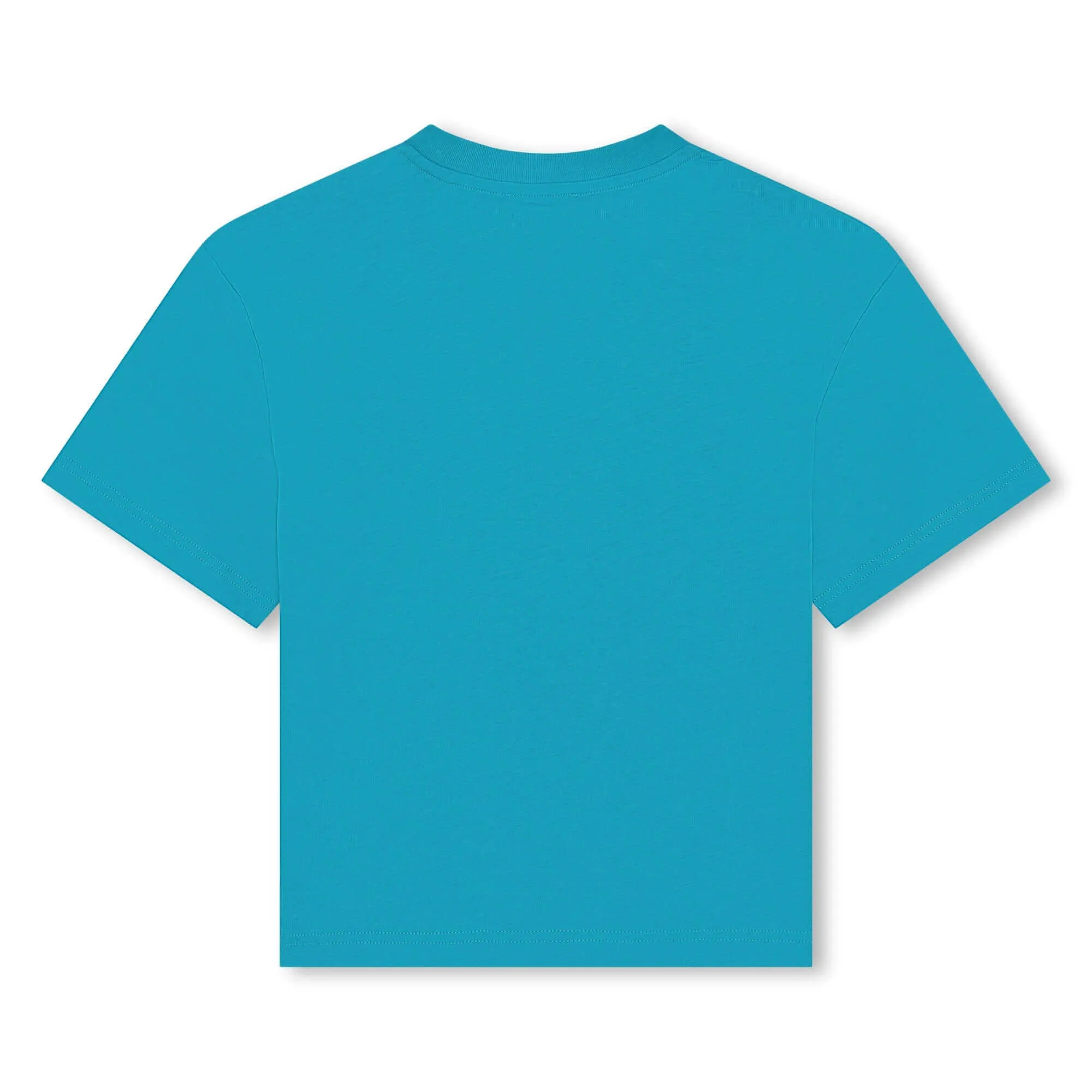 T-shirt pour garçons en coton turquoise avec logo