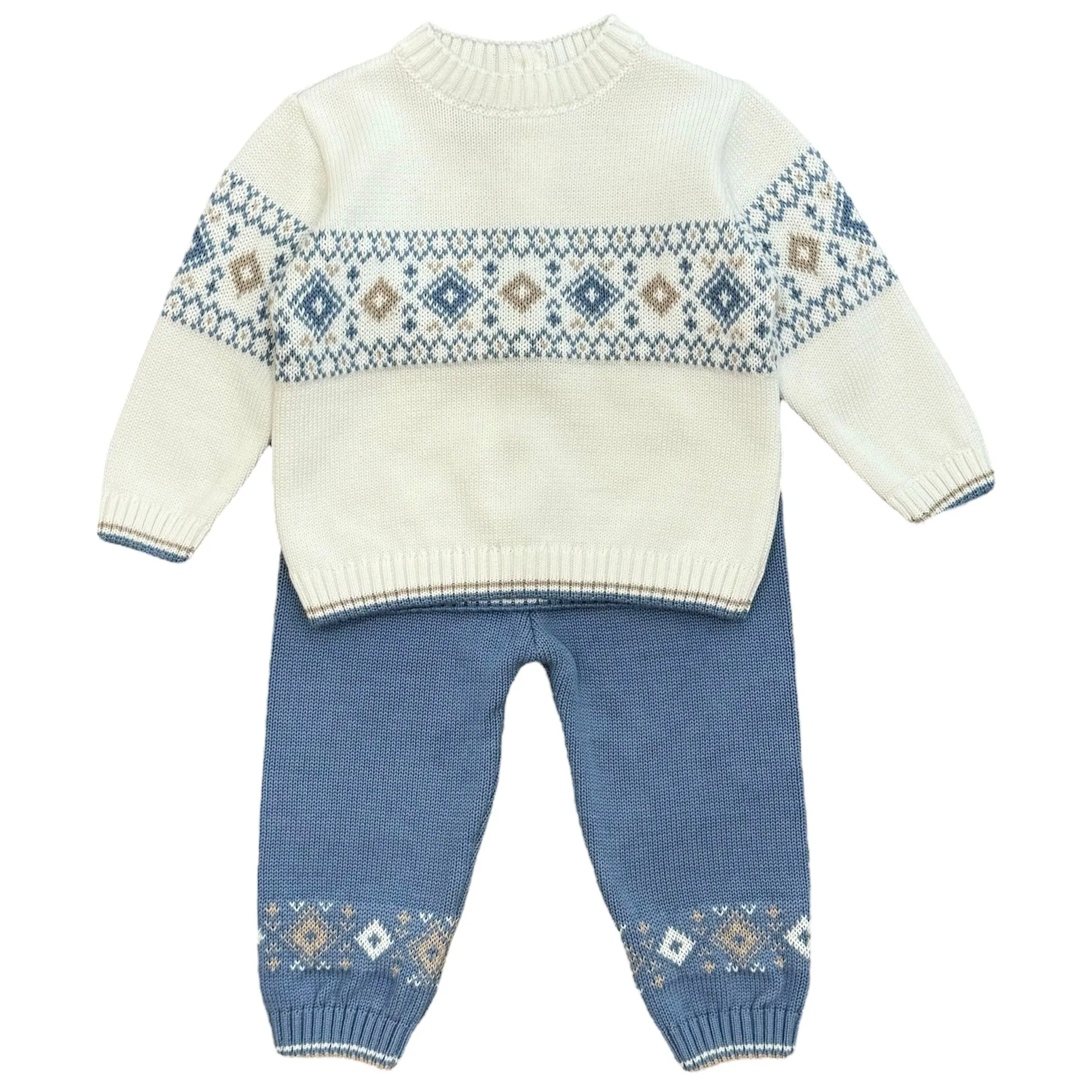 Ensemble en maille crème pour garçons