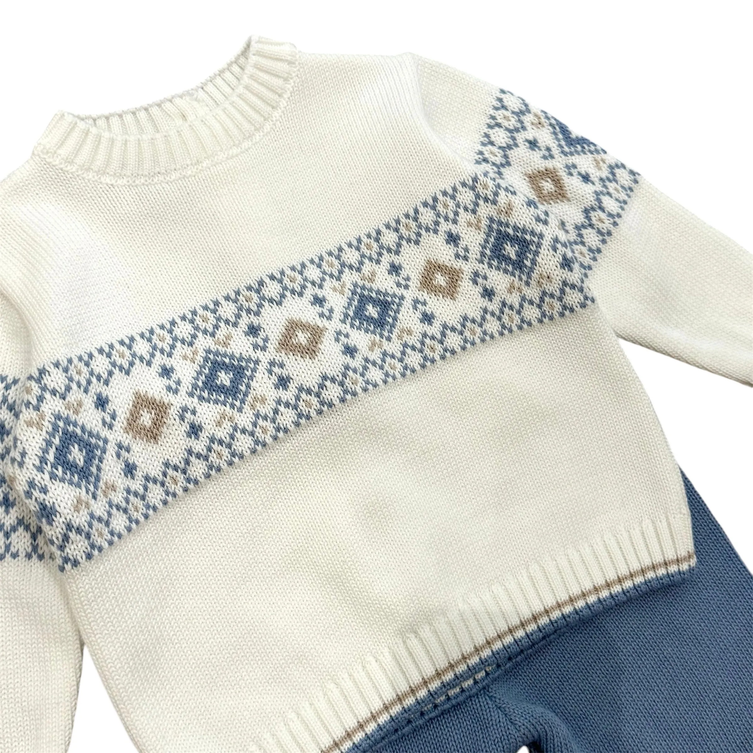 Ensemble en maille crème pour garçons