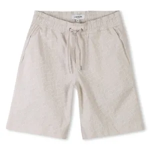 Short à logo crème pour garçons
