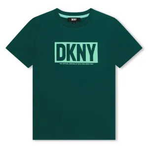 T-shirt pour garçons avec logo vert en gras sur le devant